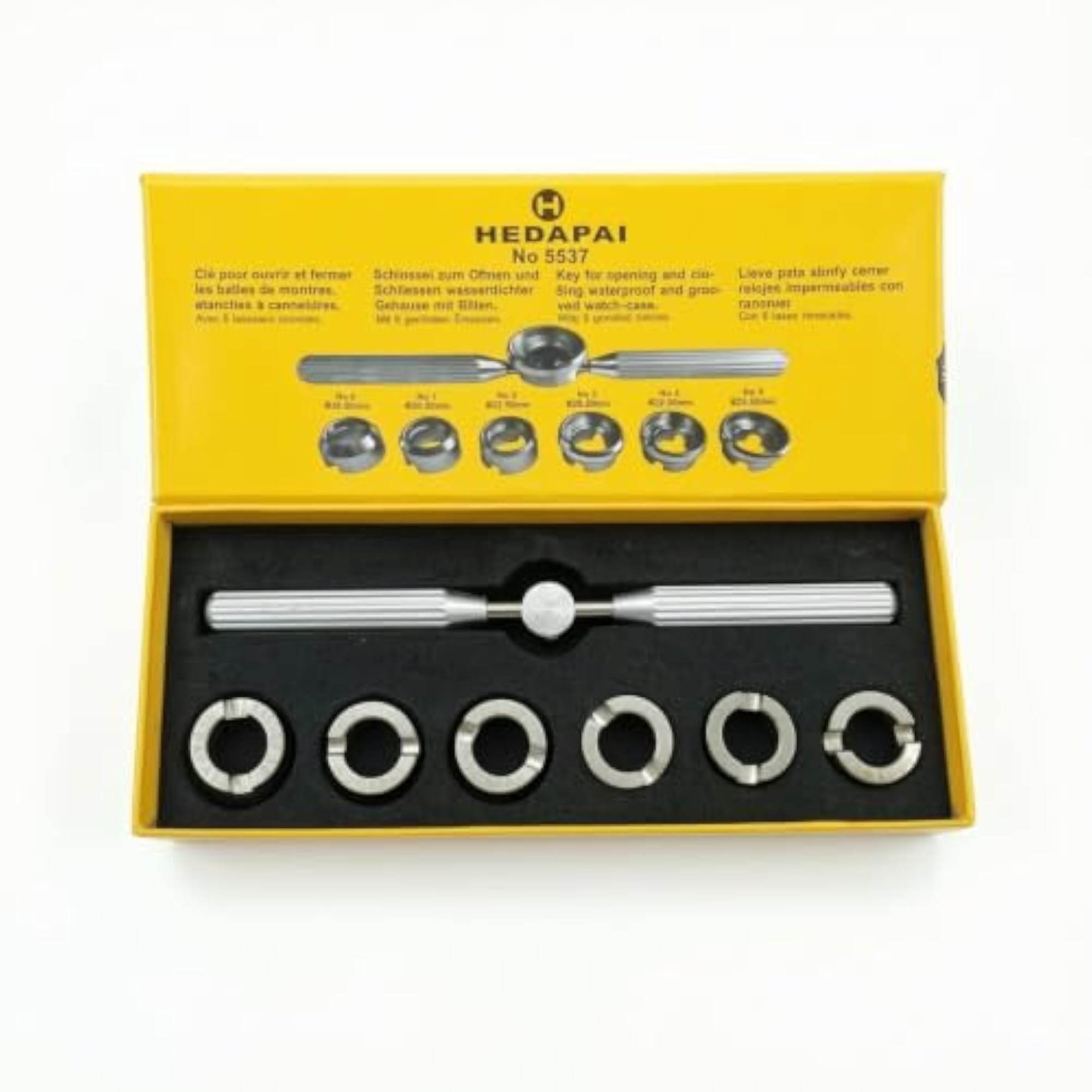 Adjustable Watch Case Opener with Adapters