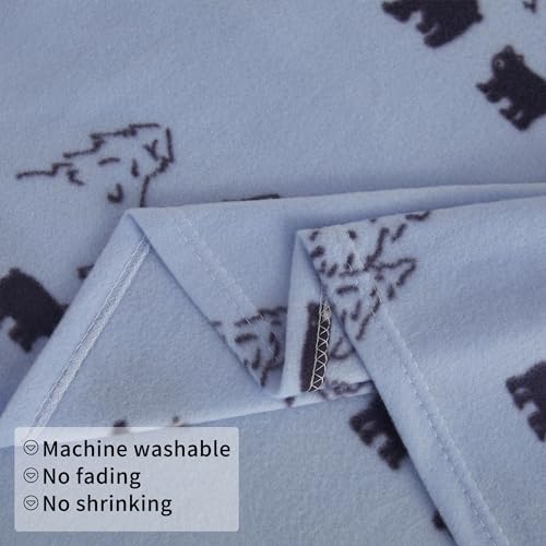 Image of Viviland Plush Microfleece Full Bed Sheet Set, Bear