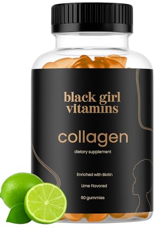 Black Girl Vitamins - Collagen Gummies for Hair, Skin, and Nail Support, with Vitamin C, Vitamin E, and Biotin, Gluten-F - Detailed View