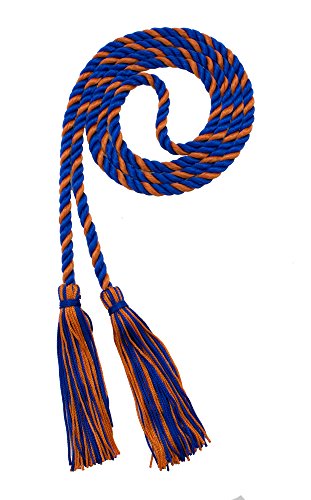 Image of Graduation Honor Cord - Royal /Orange - Every School Color Available - Made in USA