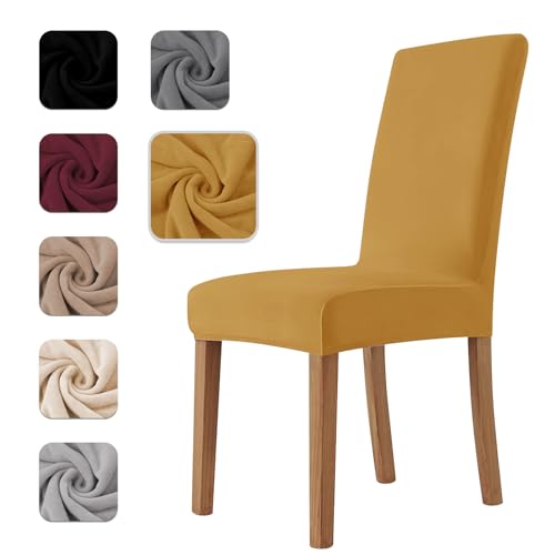 Homebliss Housse de Chaise 6 Pièces in Velours Extensible,Housse Chaise Salle à Manger Universel Cuisine Salon Extrêmement Doux Confortable Anti-Griffures...