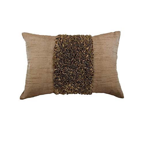 The HomeCentric Marrón Cubierta De La Almohadilla Lumbar, Cinta De Textura, 30x50 cm Cubierta De La Almohadilla Lumbar, Sedala Seda Cubierta De La Almohadilla Lumbar-Champagne Brown Love