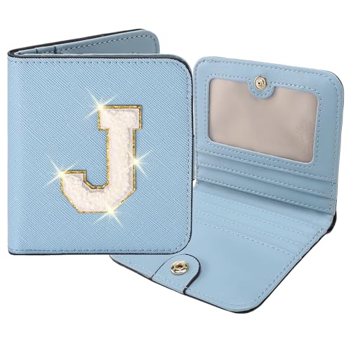 Image of RNIEGA Initial Wallet Women Small Teen Girl Gifts Trendy Stuff Girls Wallets Personalized Christmas Birthday Gift for Women Friends Daughter Granddaughter 6 7 8 9 10 11 12 13 Year Old Blue J