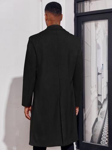 MNCEGEER Men's Trench Coat Notch Lapel Double Breasted Casual Cotton Blend Peacoat4