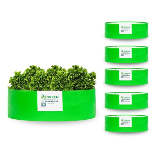 Image of HDPE Grow Bags for Plants 18X6 Inch (Pack of 6) | 260 GSM Heavy Duty UV-Protected Round Green Colour Plant Bags for Terrace and Vegetable Gardening | Strong & Reusable|