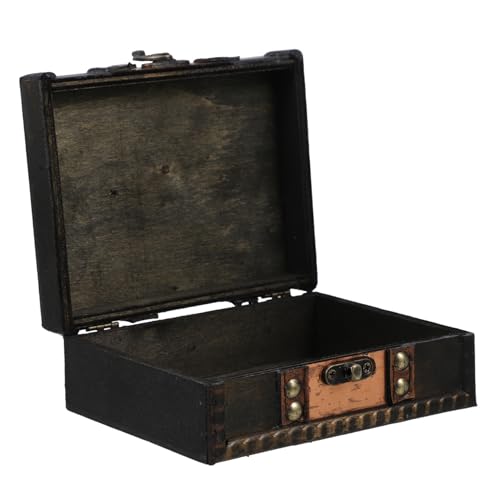 GALPADA Caja de Madera Vintage con Cerradura Cofre Retro para Joyas y Recuerdos Organizador Pequeño para Escritorio y Decoración del Hogar Diseño Antiguo y Artesanal Resistente y