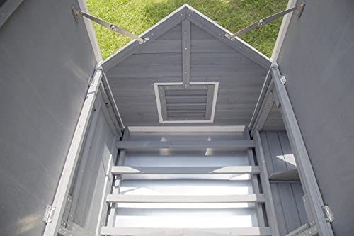 Pets Imperial® Hawksmoor Hühnerstall – Grau – 2 Nistplätze – Hühnerhaus aus Holz – Schiebetablett & Dach zum Öffnen – Bild 7