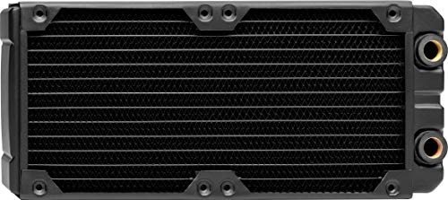 Corsair Hydro X Series, XR7 240 mm Radiador de Refrigeración Líquida (Dos Montaje de Ventilador de 120 mm, Fácil Instalación, Diseño Cobre, Guías Tornillos Ventilador Integradas, Grueso) Negro