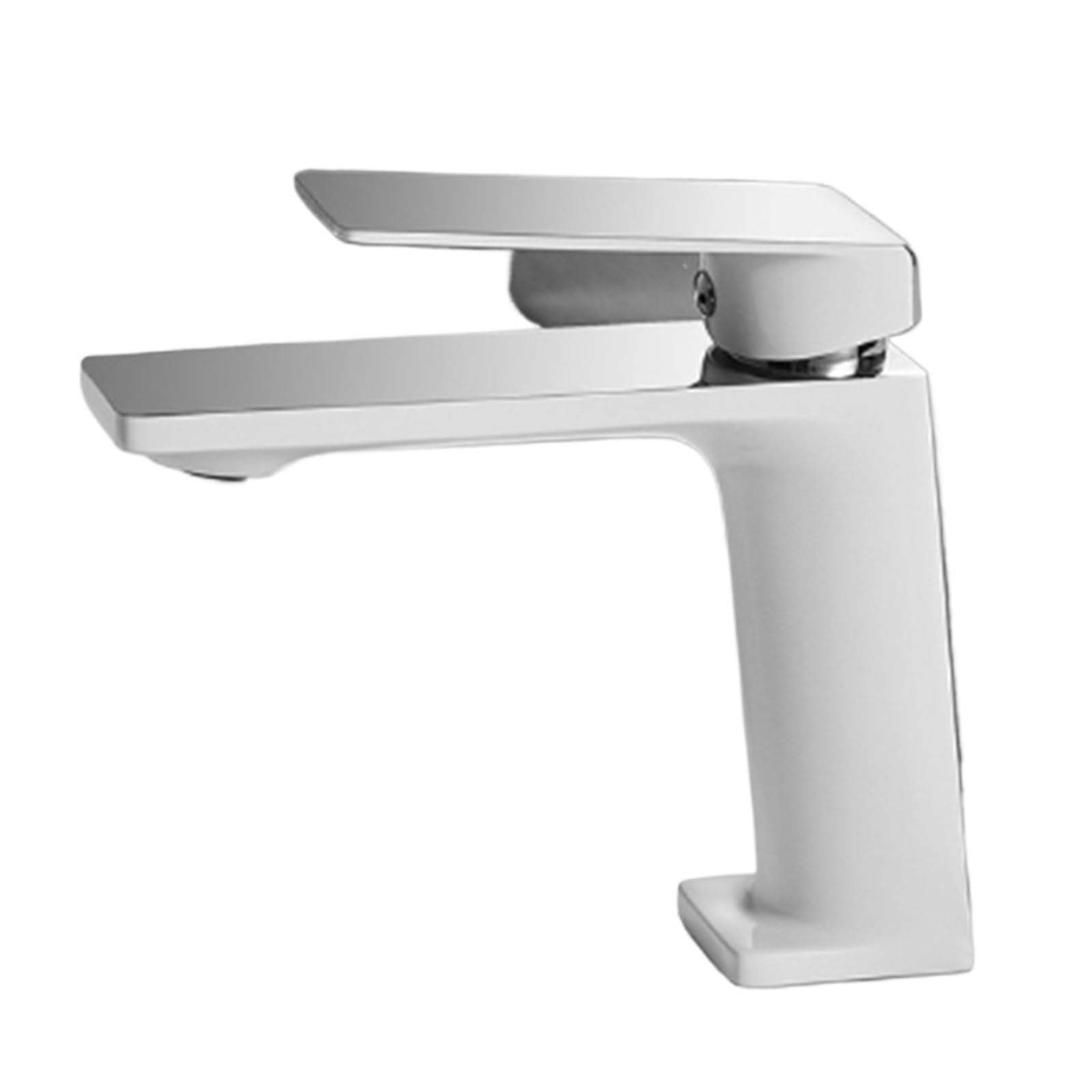 Robinet de lavabo eau chaude froide mitigeur de salle de bains design blanc chrome
