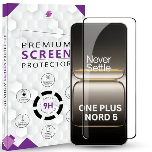 Image of Premium HD+ Tempered Glass Screen Protector Guard For Oneplus Nord 5 5G (6.83 Inch, Pack of 1) | Edge to Edge Coverage With Easy to installation kit