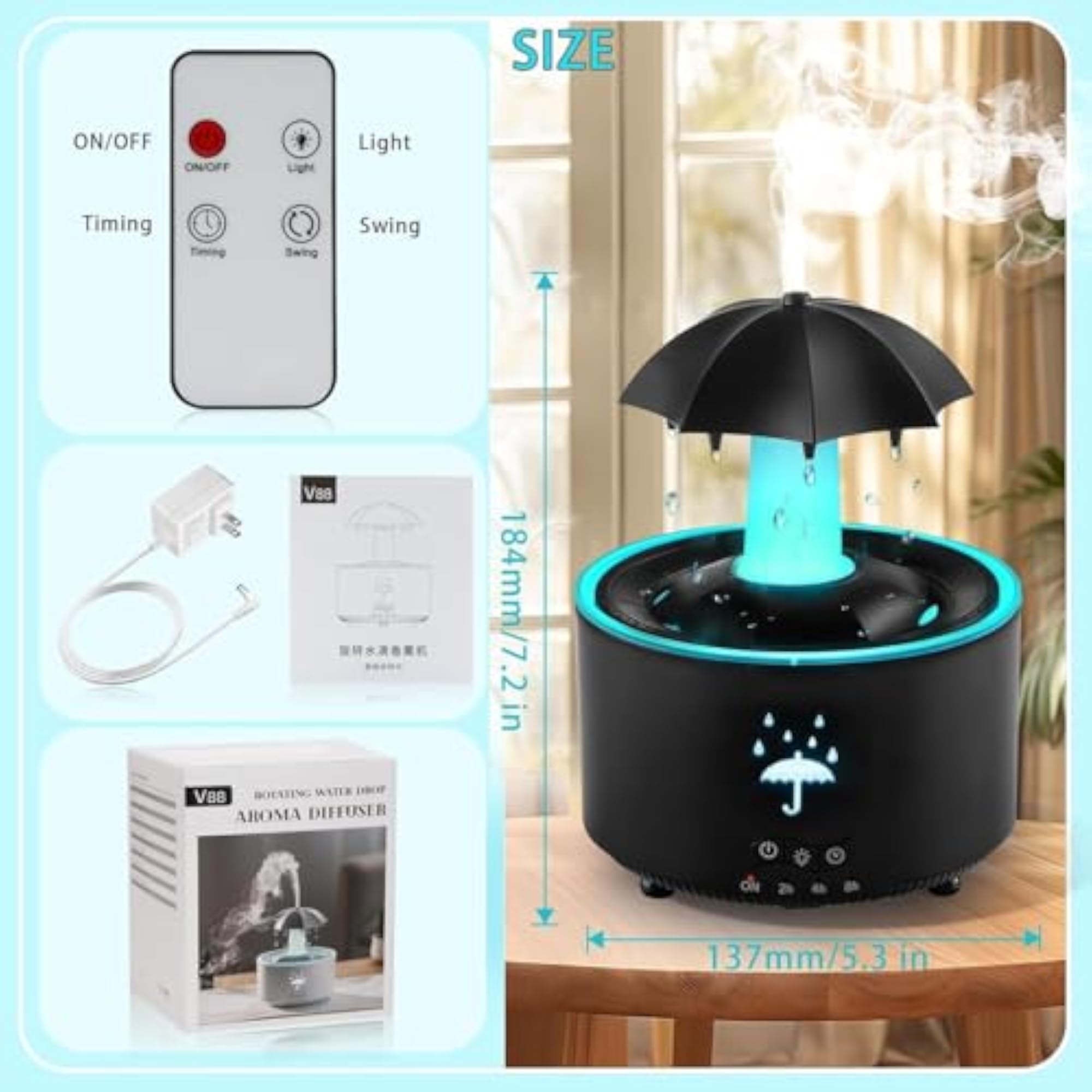 Humidifiers for Bedroom with Remote & Timer