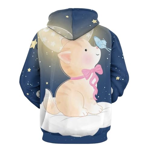 Sweatshirt chat papillon UMENG pull chaud pour vos soirées fraîches taille S