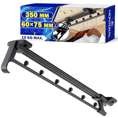 Perchero Extensible Armario 350 mm Carga Máxima 15 kg   Perchero Extraibles Armario Ropero Fabricado en Acero   Garantía de 10 Años   MONTERAL