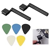 Herramienta Premium Para Cambio Rápido De Cuerdas De Guitarra Con 5 Paletas, 2 Enrolladores De Cuerdas Compatible Con Guitarras Acústicas, Clásicas Y Eléctricas Color Negro Guitar Cord Presser