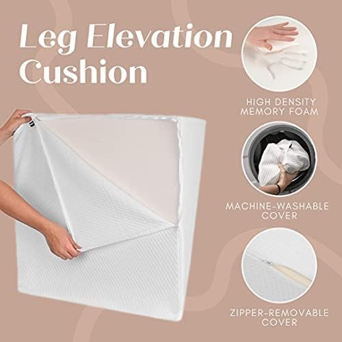 Miniatura 4 de Almohada de elevación de piernas con espuma viscoelástica y funda extraíble de terciopelo lavable para dormir, ciática, dolor de espalda, cirugía de