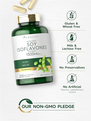 Carlyle CL30051 Soy Isoflavones For Women And Men 1500Mg | 200 Capsules | Non-Gmo, Gluten Free Extract Supplement thumb #4
