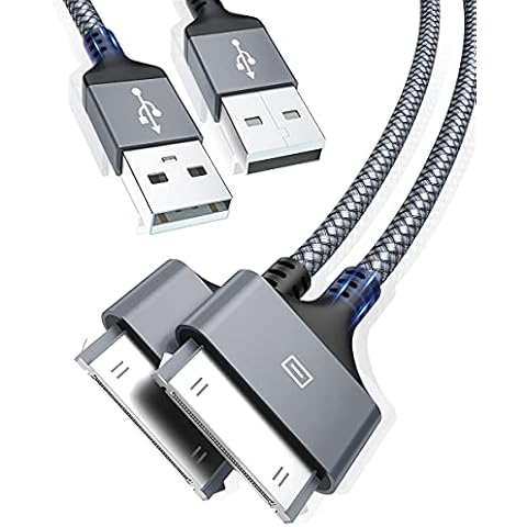 AkoaDa Apple Certified 30 Pin USB Charging Cable 10ft 2 Pack, USB Sync Charging Cord Cables Compatible iPhone 4 4s, iPhone 3G 3GS, iPad 1 2 3 iPod Touch 4 3 2 1, iPod Classic 3 2 1, Grey Cover