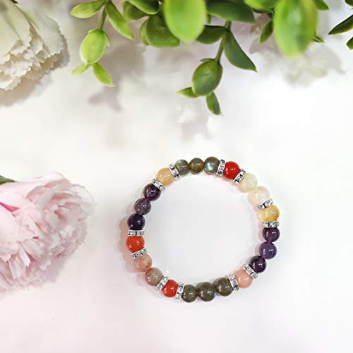 Image of Shubhanjali Crystal Elastic 8mm Stretch Customized Bracelet for Men and Women-(Standard,Multicolor)