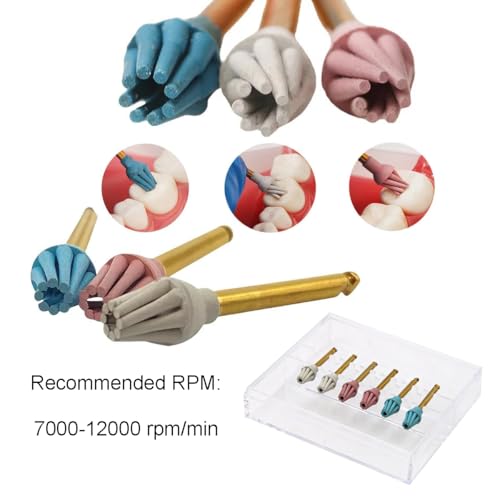 Image of Dental Rubber Diamond Polisher Helicoid Composite Polishing Discs 6Pcs | Polish Wheel Dentist Materials Multi purpose, Color Coded,Dentistry Tools Lab