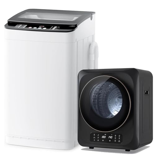 Auertech Portable Washer and Dryer Combo Set, 1.8 CU.FT Portable Clothes Dryers with Boot Dryer, 28 lbs Fully Automatic Washing Machine, 7 Wash Cycles, Compact Washer and Dryer for Apartment, RV, Dorm