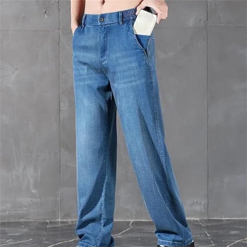 Men's Spring Fall Jeans – Business Thin Straight Denim Pants, Stretch Comfortable Loose3