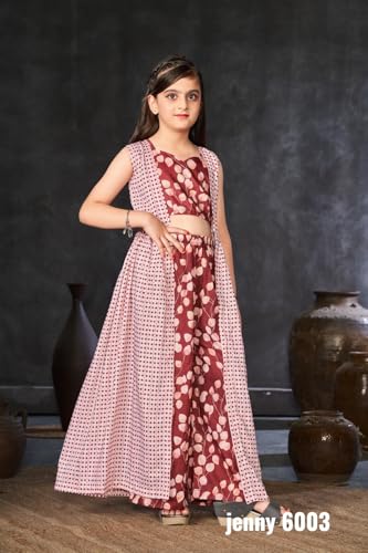 Indian Kids Wear Special Maslin With Heavy Digital Printet Shrug Style Kids Girls 92054