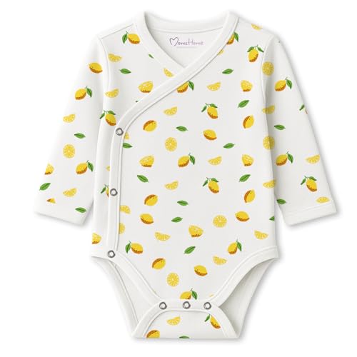Image of MOM'S HOME Organic Cotton Front Open Kimono Onesie For Newborn Baby | New Born Clothing For Boys & Girls | 0-6 Months | Pack of 1
