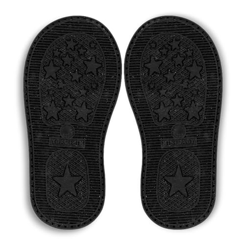 Ann G Baby Shoe Soles with Holes for Crocheting, Soft, Flexible, Nonslip, Comfortable (Black, 2-2.5)