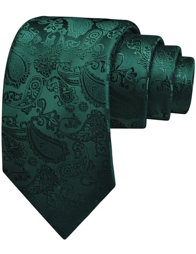Image of GUSLESON 3.15 inch(8cm) Fashion Paisley Ties Mens Woven Jacquard Necktie for Wedding