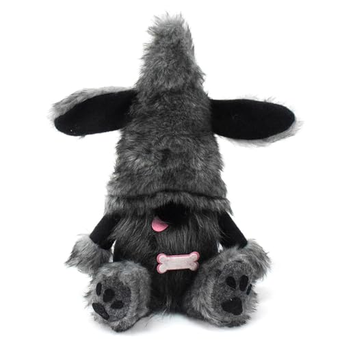 FANSHINUO Schwarzer Hund Zwerge Modell Plüschfigur Puppen stehend sitzend skandinavisch schwedische Tomte Skulptur Figur Party Decors Plüsch Hund Zwerge Figur