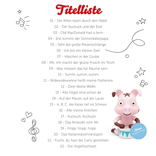 tonies Hörfiguren für Toniebox, Lieblings-Kinderlieder – Tierlieder, Kinderlieder ab 3 Jahren, Spielzeit ca. 53 Minuten – Bild 5