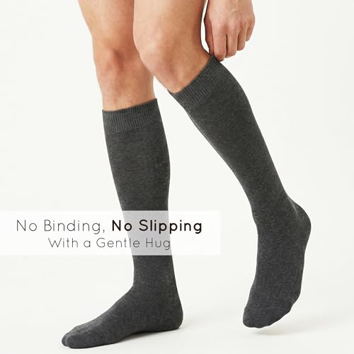 Image of Mysocks Knee High Socks for Women Men Combed Cotton Seamless Toe Tall Long High Socks