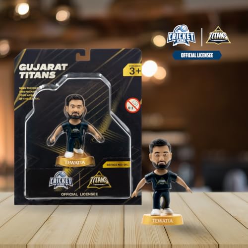 Image of Action Figure, IPL Edition 360 Rotatable Head, Cricket Player for Fans & Collectors (3 Inch Rahul Tewatia)