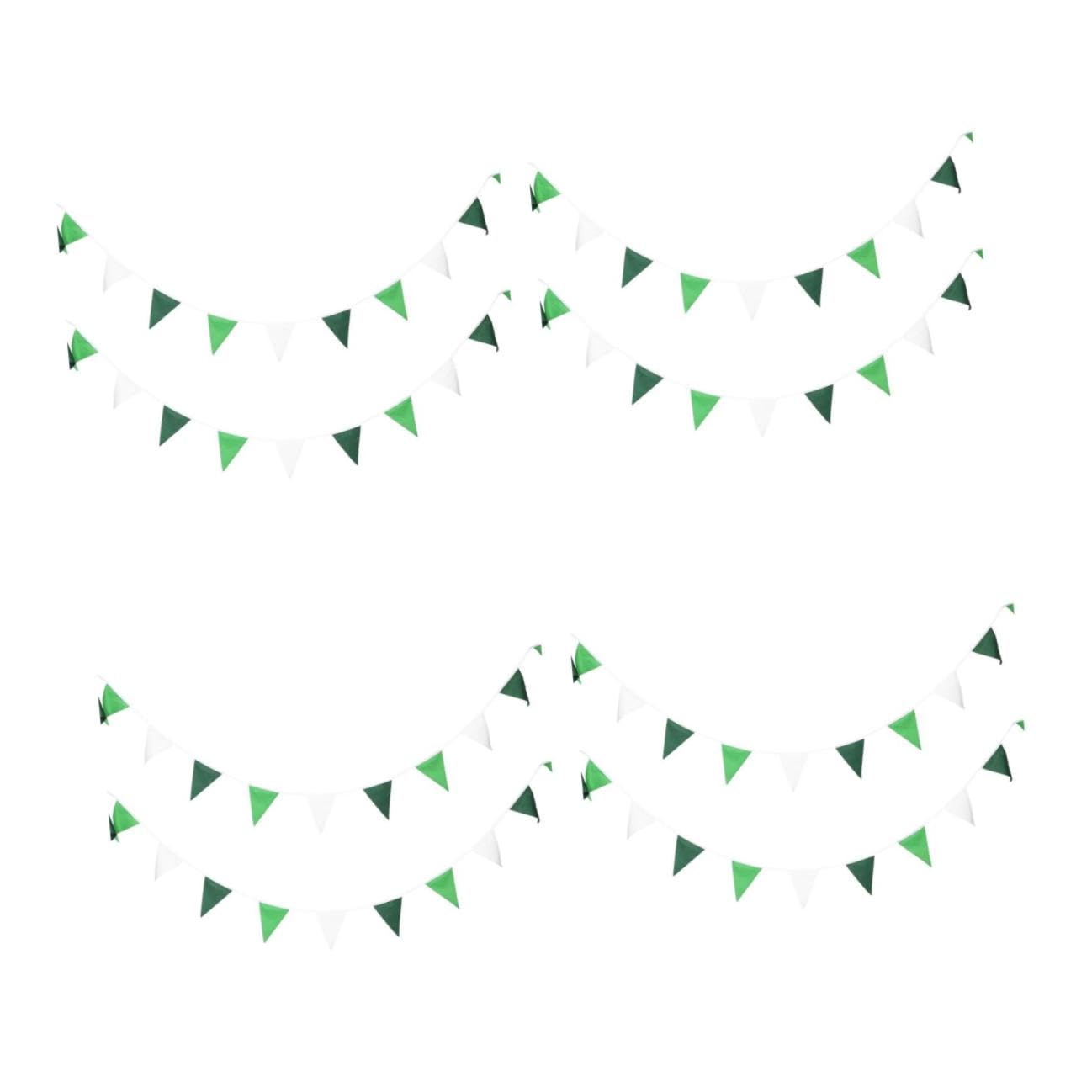 HANABASS 4 Piezas Guirnalda Triángulos Verde Degradado Banderines Poliéster para Decoración Fiesta Cumpleaños Boda Shower Fácil Colgar Fondo Fotográfico Infantil