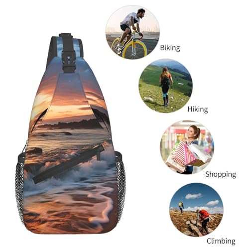 Mochila Bandolera Negra Compacta para Hombre y Mujer miniatura 5