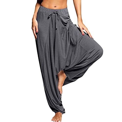 Pantalones de yoga para mujer en color sólido con cintura elástica cómoda