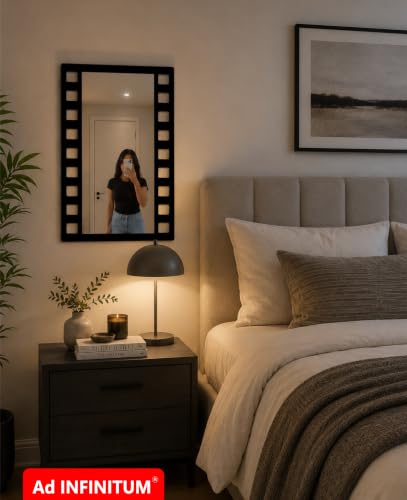 Image of AD INFINITUM Multilayer Wooden Wall Art With Mirror Hanging Decor for Contemporary Home, Bedroom, Living Room, Office etc., (Film Negative Design 2)