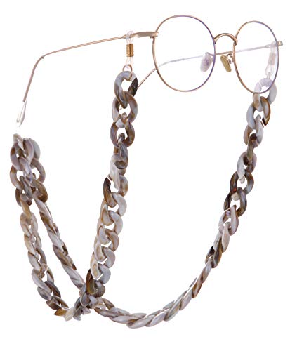 EUEAVAN Retenedor de Gafas de acrílico Cadena Gafas de Sol Correa Cadena Gafas de Lectura Collares Cadena para Mujeres y Hombres (Color café)
