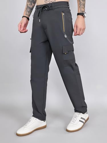 Image of Monte Carlo Mens Regular Fit Solid Cargo Lower|Solid Pattern Casual Trousers | Stylish & Comfortable Everyday Wear Utility Pants for Men's (Pack of 1)