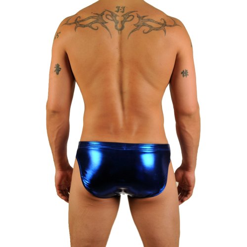 Gary Majdell Sport Mens Liquid Blue Metallic Contour Pouch Bikini Swimsuit Size X-Large - Thumbnail 7