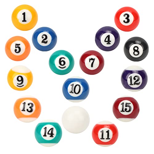 16Pcs Billiard Ball Toy Mini Resin Billiards, EcoFriendly Resin Material Billiard Ball, Mini Pool Table Accesssories for Recreation Games Game Rooms