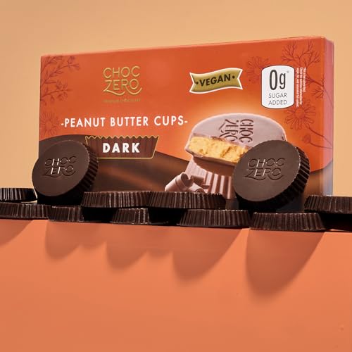 ChocZero Dark Chocolate Peanut Butter Cups, Vegan, Sugar Free, Low Carb, Gluten Free, 4 Ounce (Pack of 4), 32 Cups Total