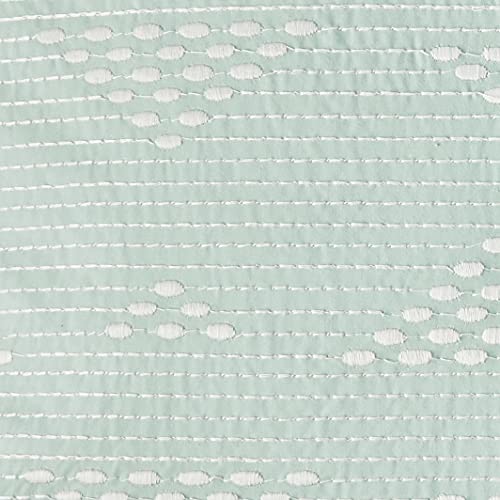 Image of INK+IVY Cario Mid Century Modern Cotton Square Decorative Pillow Sofa Cushion Lumbar, Back Support, 18X18 inch, Geometric Embroidery Blue