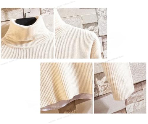 Men's Long Sleeved Turtleneck Sweaters Casual Breathable Top Solid Color Elastic Slim Warm Jumper3