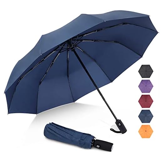 ZOMAKE Paraguas Plegable Antiviento,Pequeño Paragua Protección Solar UV para Hombre Mujer - Mini Umbrella con Apertura y Cierre Automático,Resistente al Viento,de Secado Rápido(Azul marino)