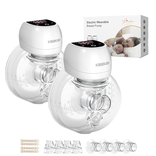 Sacaleches Electricos, Sacaleches Manos Libres 4 Modos y 12 Niveles con pantalla LED, Leche a Prueba de Fugas, Ultra Silenciosa, Saca Leche Materna Electrico con bridas de 21mm/24mm(Blanco 2 piezas)