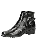 CAPRICE 25309-25 Damen, Frauen Stiefel,Ankle Boots,Da.-Stiefel,Stiefel,Halbstiefel,Bootie,knöchelhoch,Reißverschluss,BLACK NAPLAK (Schwarz)
