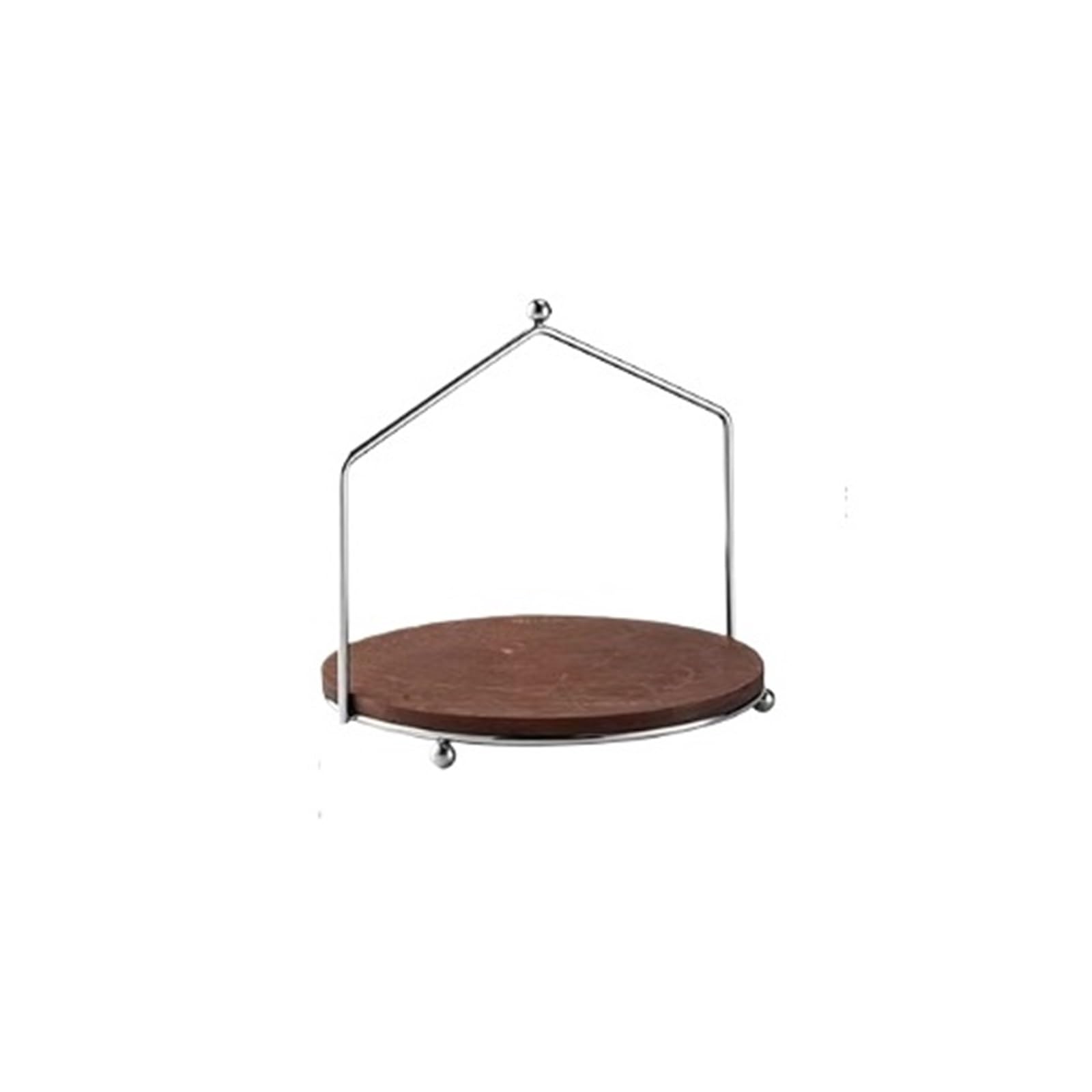 HLHLOP777 Dessert Stand Round Wooden Cake Stand — Dessert Tray, Decorative Piece, Afternoon Tea Cupcake Stand Serving Tray(Silver)