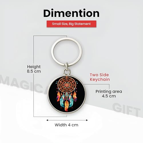 Image of MG | Protective Evil Eye /Spiritual Symbols /Om /Motivational Keychains | Double-Sided Metal Key Ring | Good Luck and devine Charm for Car, Bike, Home & Office