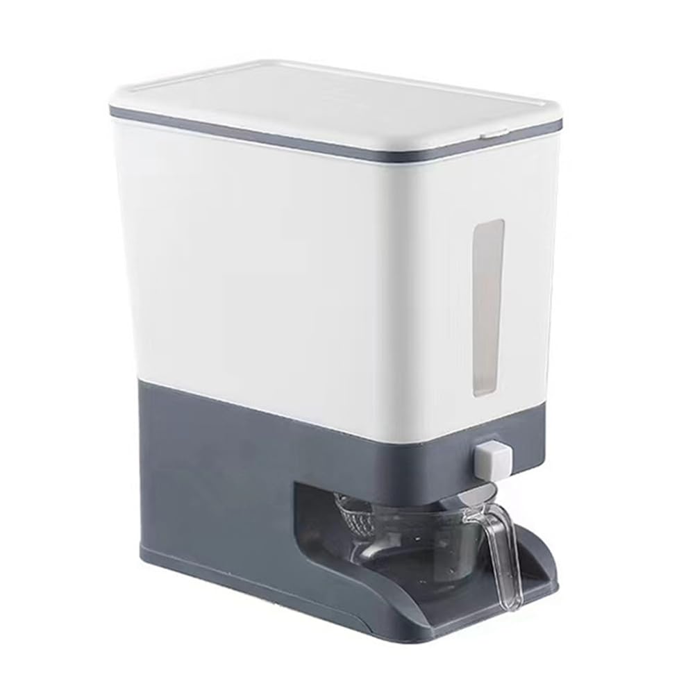 Aniyaa Press-Type Rice Dispenser Storage Household Cereal Rice Box Dispenser Bucket Rice Cans 10KG-A